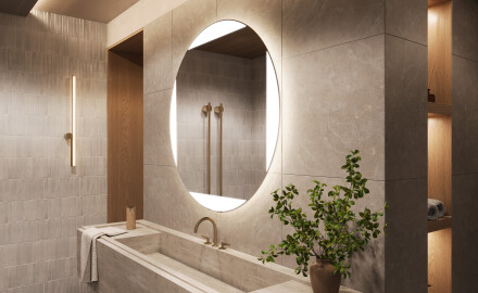 Specchio bagno rotondo con luci LED L116