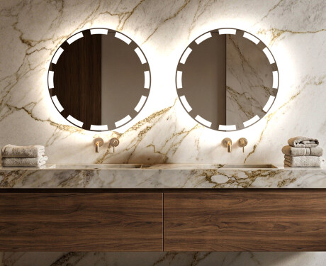 Rotondo specchio parete retroilluminato per bagno L117