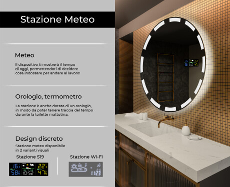 Rotondo specchio parete retroilluminato per bagno L117 #2