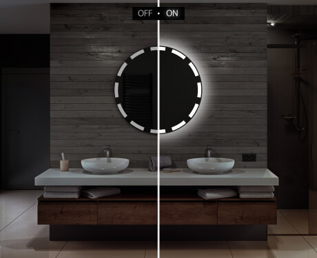 Rotondo specchio parete retroilluminato per bagno L117 #5