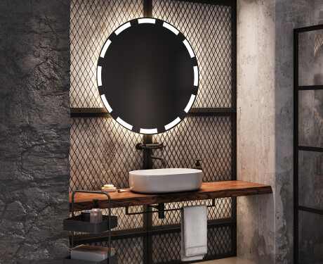 Rotondo specchio parete retroilluminato per bagno L117 #9