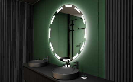Rotondo specchio parete retroilluminato per bagno L117