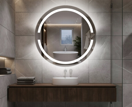 Specchio bagno rotondo con luci LED L118