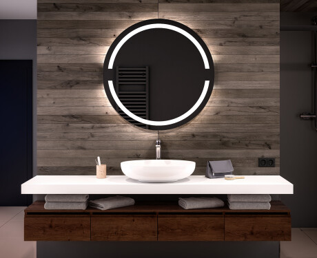 Specchio bagno rotondo con luci LED L118