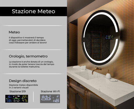 Specchio bagno rotondo con luci LED L118 #2