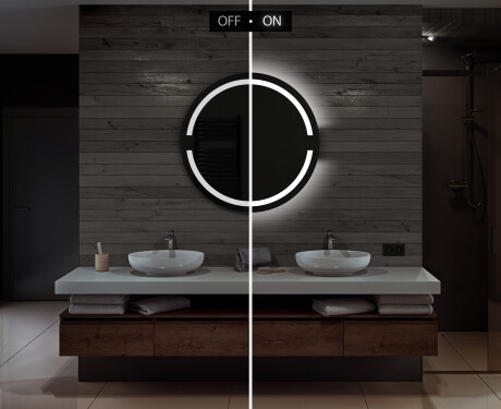 Specchio bagno rotondo con luci LED L118 #5