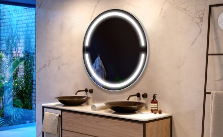 Specchio bagno rotondo con luci LED L118