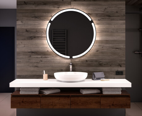 Rotondo specchio parete retroilluminato per bagno L119
