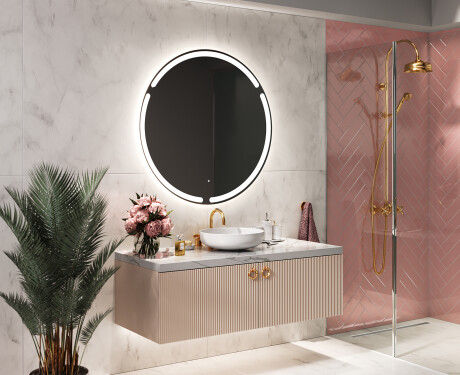 Rotondo specchio parete retroilluminato per bagno L119 #10
