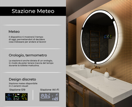 Rotondo specchio parete retroilluminato per bagno L119 #2