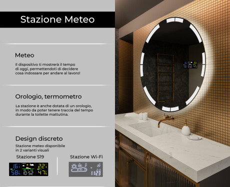 Rotondo specchio parete retroilluminato per bagno L120 #2
