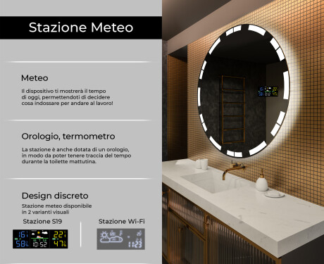 Rotondo specchio parete retroilluminato per bagno L121 #2