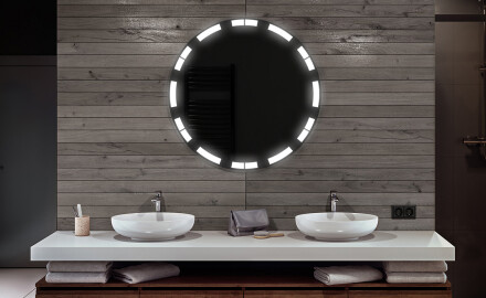 Rotondo specchio parete retroilluminato per bagno L121