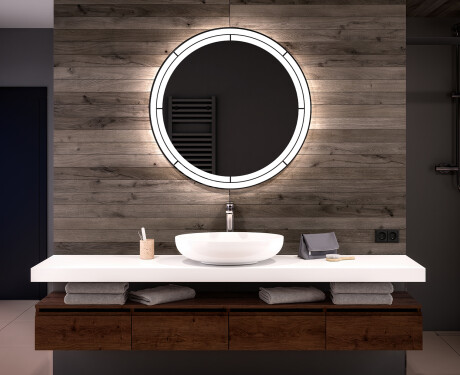 Specchio bagno rotondo con luci LED L122