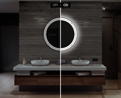 Specchio bagno rotondo con luci LED L122 #5