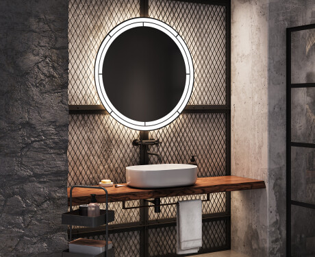 Specchio bagno rotondo con luci LED L122 #9
