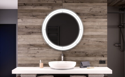 Specchio bagno rotondo con luci LED L122