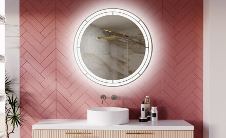 Specchio bagno rotondo con luci LED L122