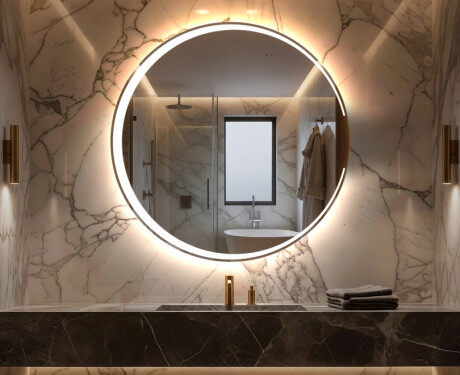Rotondo specchio parete retroilluminato per bagno L123