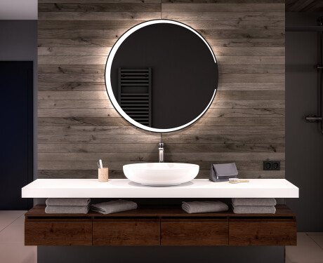 Rotondo specchio parete retroilluminato per bagno L123
