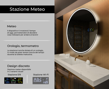 Rotondo specchio parete retroilluminato per bagno L123 #2