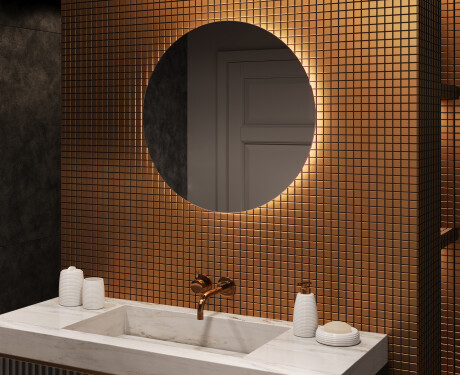 Rotondo specchio parete retroilluminato per bagno 70cm su šaltu LED apšvietimu 7000K, šiltu apšvietimu 3000K arba neutraliu apšvietimu 4500K