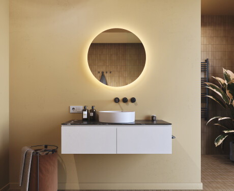 Rotondo specchio parete retroilluminato per bagno 70cm su šaltu LED apšvietimu 7000K, šiltu apšvietimu 3000K arba neutraliu apšvietimu 4500K #8