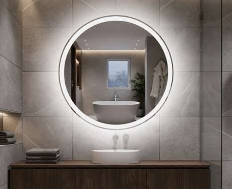 Specchio rotondo retroilluminato LED per bagno a batteria L76