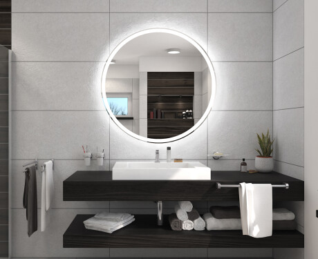 Specchio rotondo retroilluminato LED per bagno a batteria L76 #5