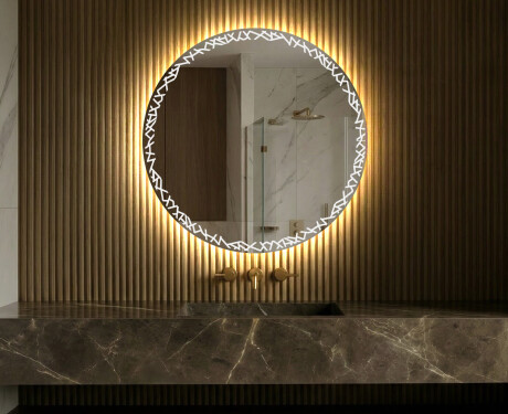 Specchio rotondo retroilluminato LED per bagno a batteria L115