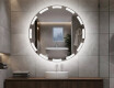 Specchio rotondo con luce LED per bagno a batteria L117