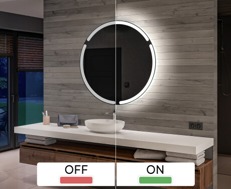 Specchio rotondo con luce LED per bagno a batteria L119 #3