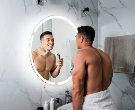 Specchio rotondo con luce LED per bagno a batteria L119 #6