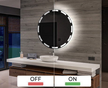 Specchio rotondo con luce LED per bagno a batteria L121 #3
