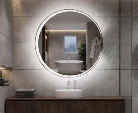 Specchio rotondo retroilluminato LED per bagno a batteria L123