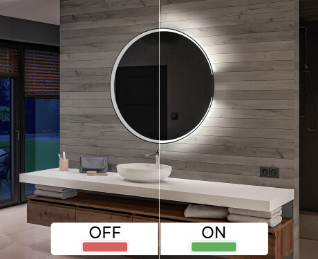Specchio rotondo retroilluminato LED per bagno a batteria L123 #3