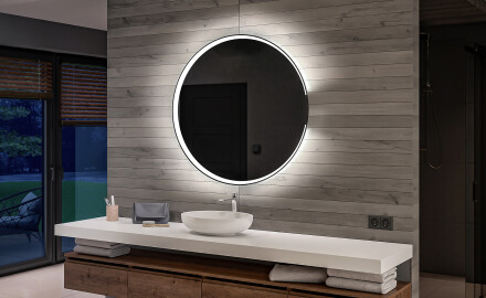 Specchio rotondo retroilluminato LED per bagno a batteria L123