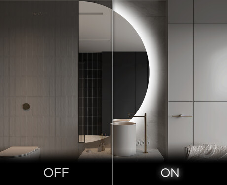 Specchio a LED Mezza Luna Moderno - Illuminazione Elegante per Bagno A221 #3