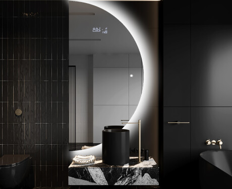 Specchio a LED Mezza Luna Moderno - Illuminazione Elegante per Bagno A221 #9