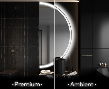 Specchio a LED Mezza Luna Moderno - Illuminazione Elegante per Bagno A222
