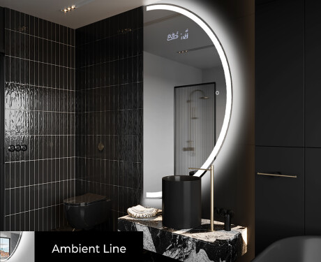 Specchio a LED Mezza Luna Moderno - Illuminazione Elegante per Bagno A222 #3