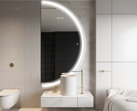 Specchio a LED Mezza Luna Moderno - Illuminazione Elegante per Bagno A222 #9