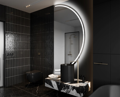 Specchio a LED Mezza Luna Moderno - Illuminazione Elegante per Bagno A223
