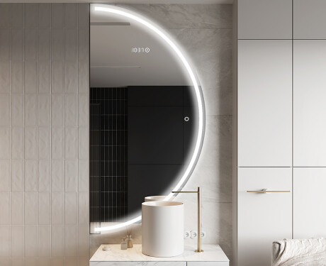 Specchio a LED Mezza Luna Moderno - Illuminazione Elegante per Bagno A223
