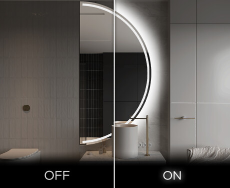 Specchio a LED Mezza Luna Moderno - Illuminazione Elegante per Bagno A223 #3
