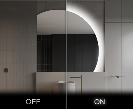 Specchio a LED Mezza Luna Moderno - Illuminazione Elegante per Bagno Q221 #3