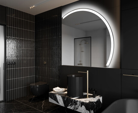 Specchio a LED Mezza Luna Moderno - Illuminazione Elegante per Bagno Q222