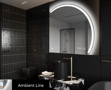 Specchio a LED Mezza Luna Moderno - Illuminazione Elegante per Bagno Q222 #3