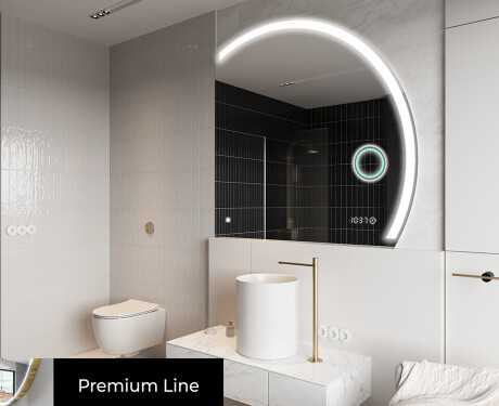 Specchio a LED Mezza Luna Moderno - Illuminazione Elegante per Bagno Q222 #4