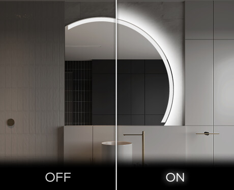 Specchio a LED Mezza Luna Moderno - Illuminazione Elegante per Bagno Q222 #3